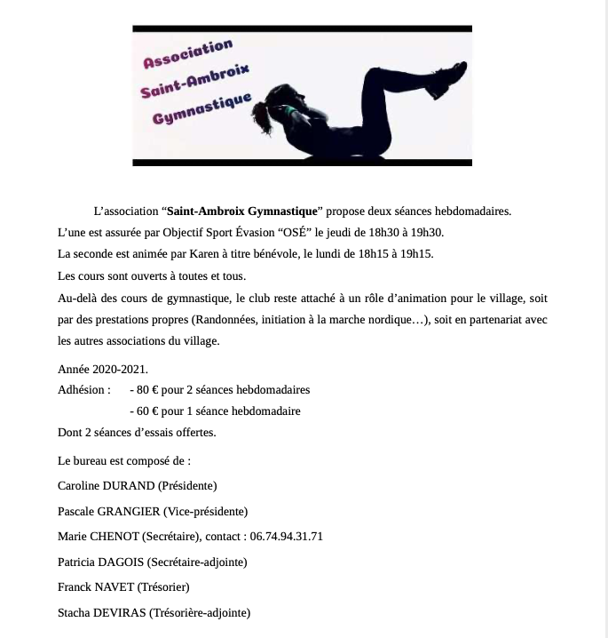 Présentation Club Gym